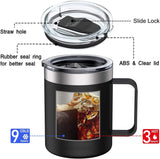 Stainless Steel Insulated Coffee Mug Tumbler with Handle, 12 oz 360ml Tumbler Cup with Lid for Hot & Cold Drinks