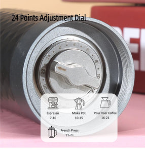 Upgrade Manual Coffee Grinder CNC Professional Stainless Steel Diamond Adjustable Manual Burr Coffee Bean Grinding