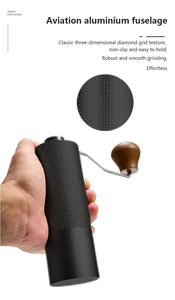Chestnut Manual Coffee Grinder Burr Inside High Quality Portable Hand Grinder With Double Bearing Positioning